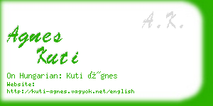 agnes kuti business card